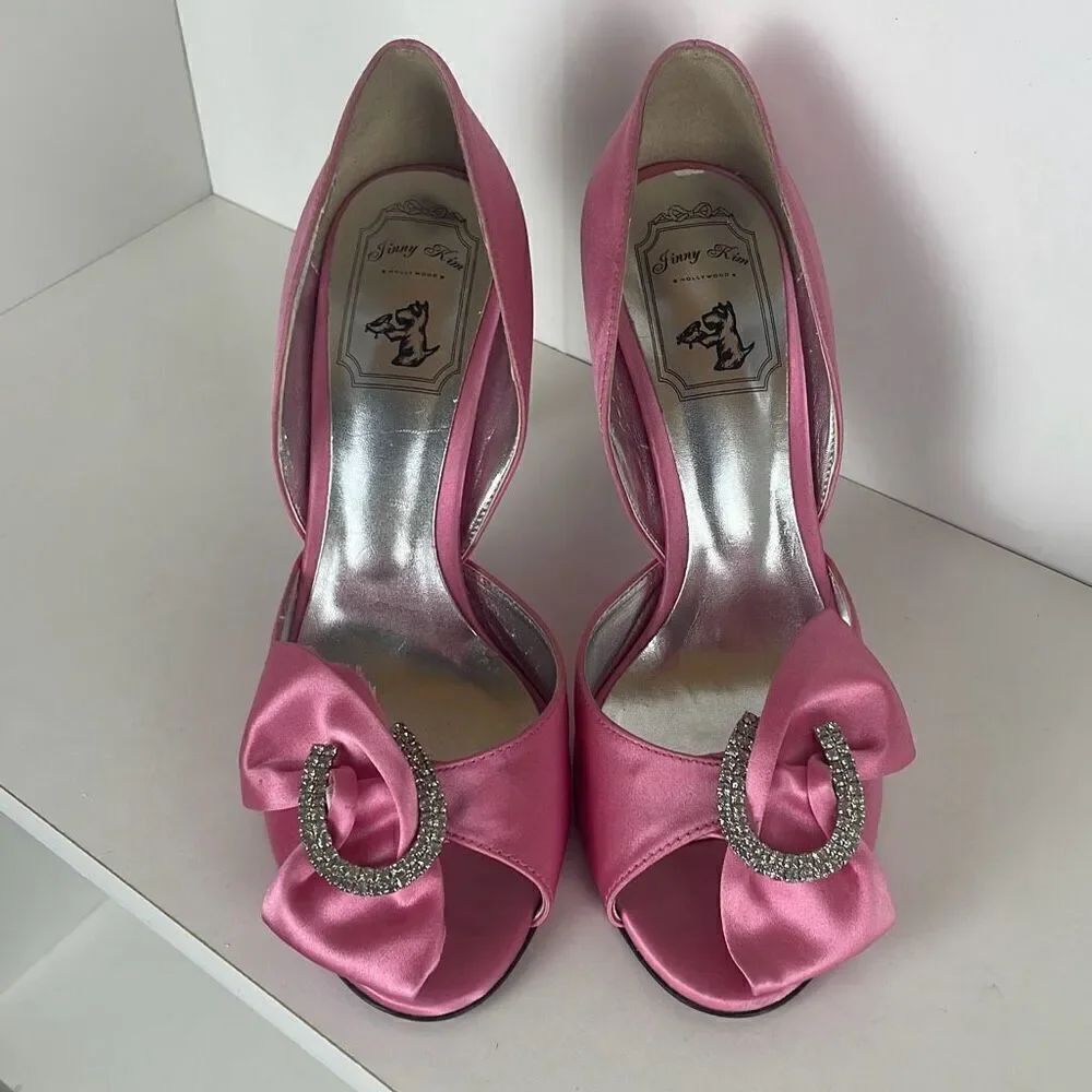 Jinny Kim Pink Satin D'Orsay Pumps 37
